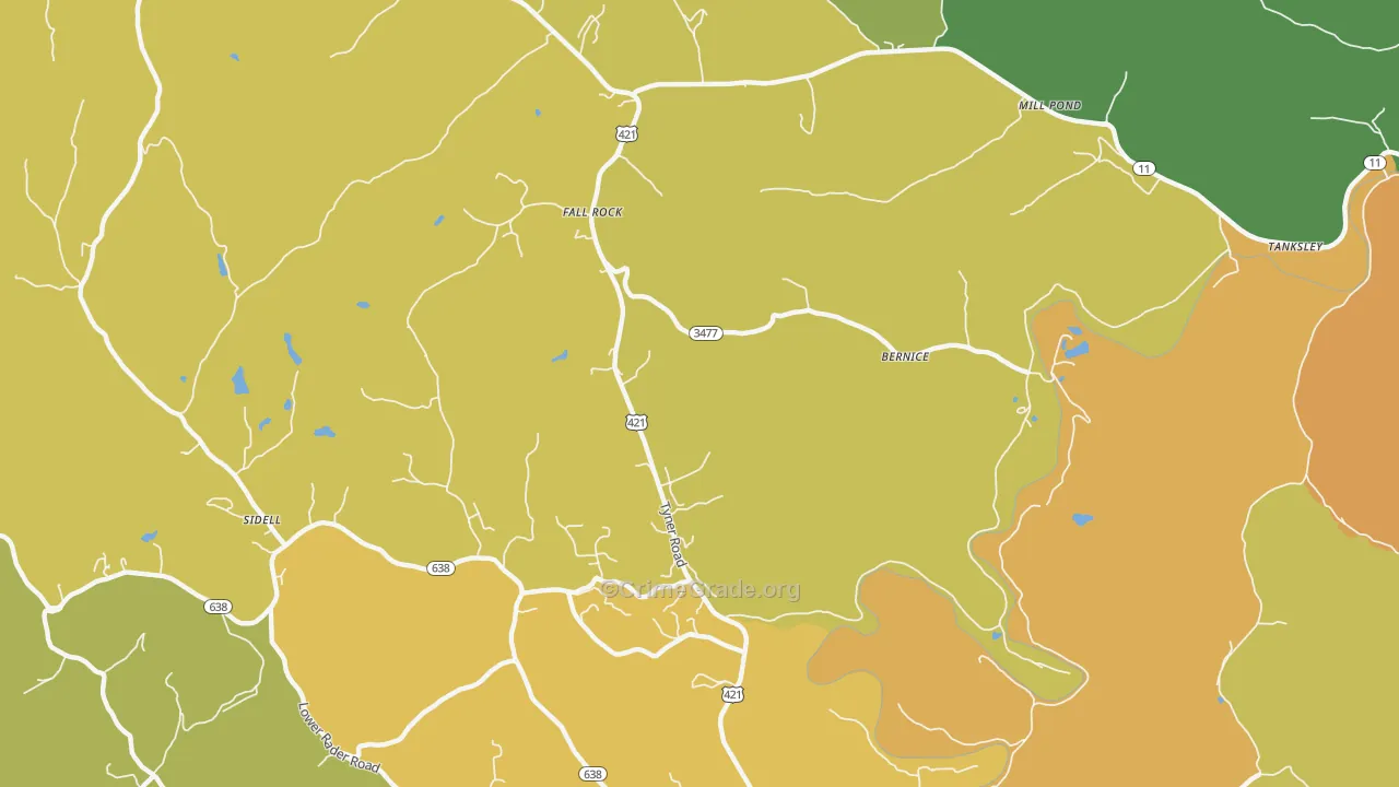 Fall Rock, KY Map of Vehicle Theft Rates