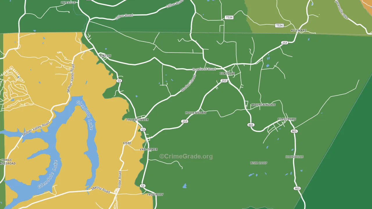 Fallentimber, PA Map of Vehicle Theft Rates