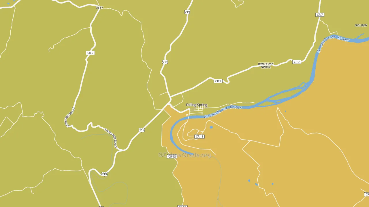 Falling Spring, WV Map of Vehicle Theft Rates