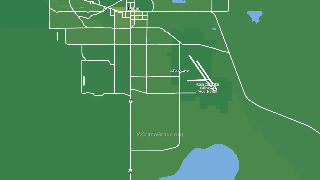 Fallon Naval Air Station, NV Map of Vehicle Theft Rates