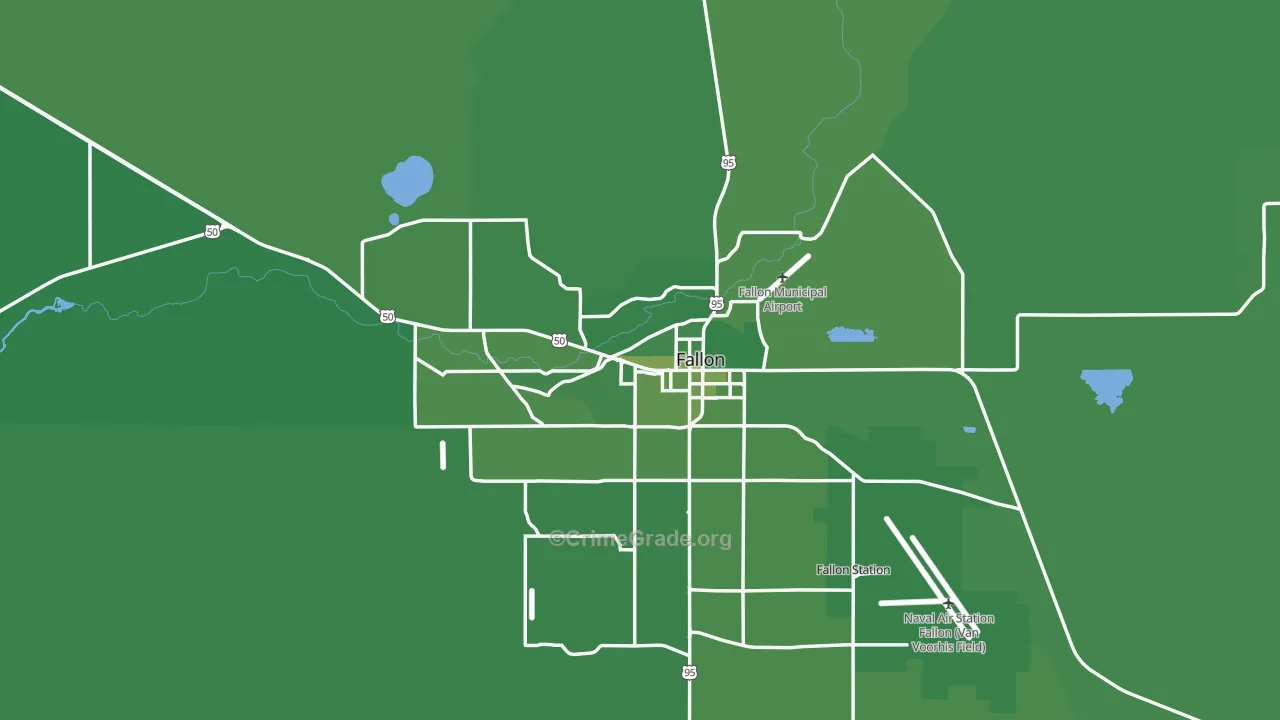 Fallon, NV Map of Vehicle Theft Rates