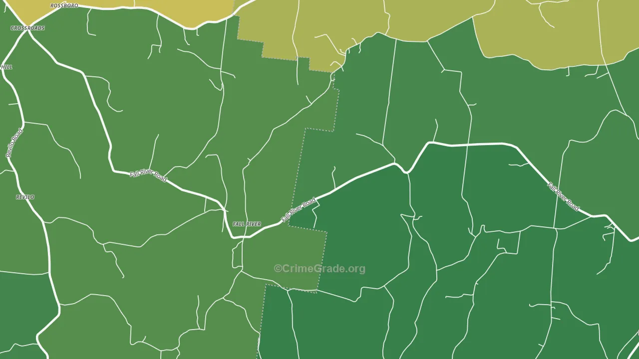 Fallriver, TN Map of Vehicle Theft Rates