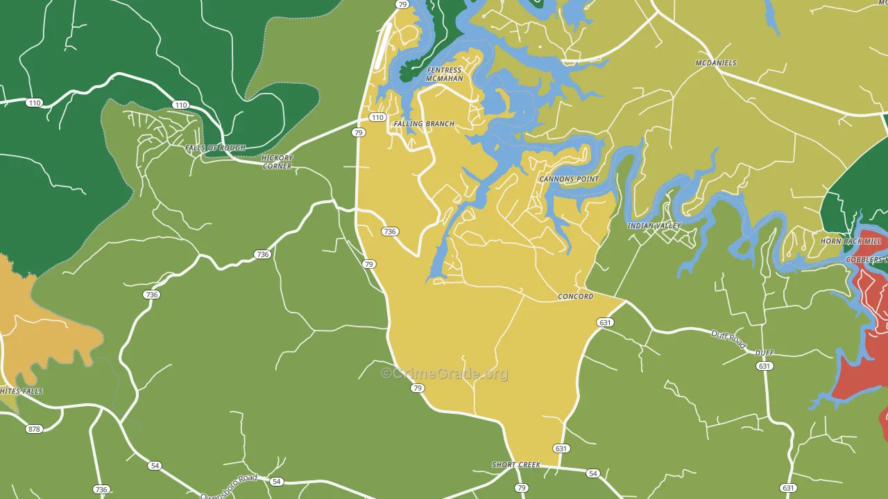 Falls Of Rough, KY Map of Vehicle Theft Rates