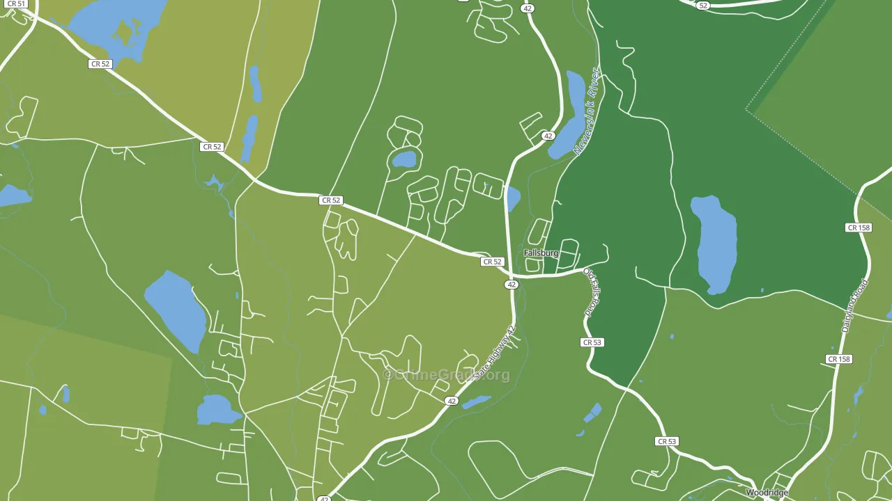 Fallsburg, NY Map of Vehicle Theft Rates