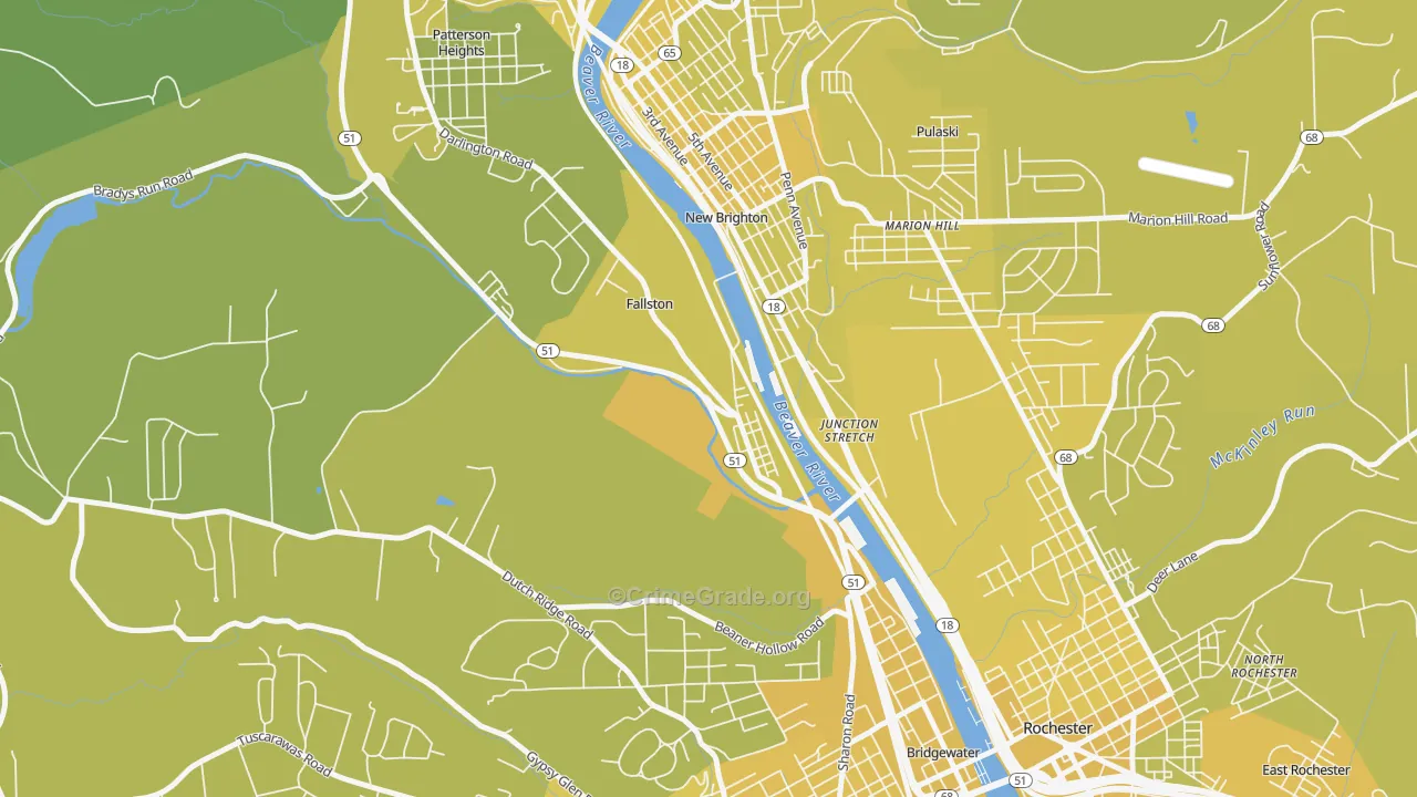 Fallston, PA Map of Vehicle Theft Rates