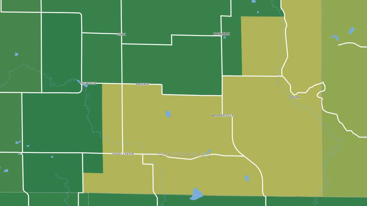 Falmouth, MI Map of Vehicle Theft Rates