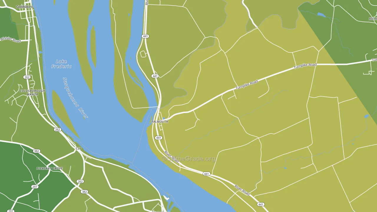 Falmouth, PA Map of Vehicle Theft Rates