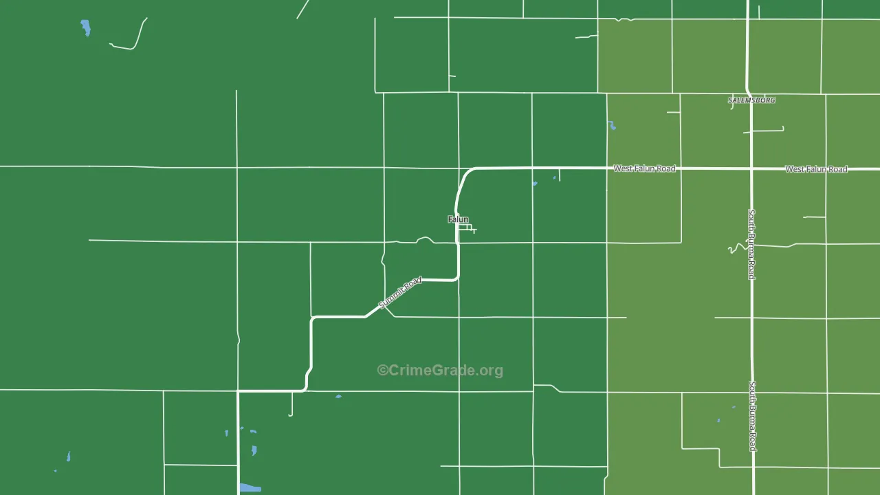 Falun, KS Map of Vehicle Theft Rates