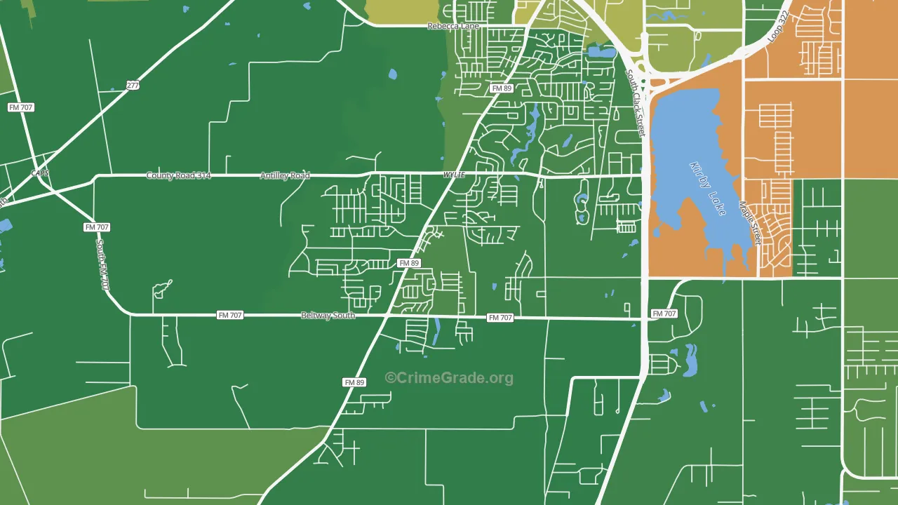Far Southside, Abilene, TX Map of Vehicle Theft Rates