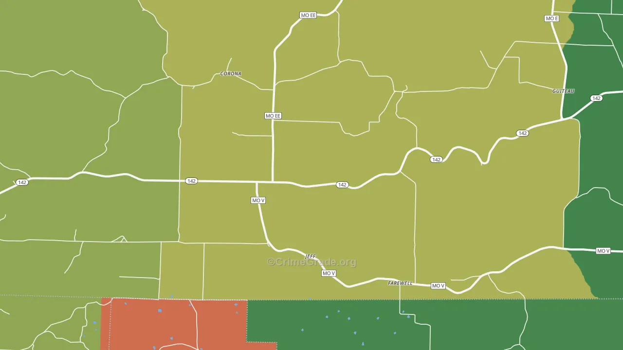 Farewell, MO Map of Vehicle Theft Rates