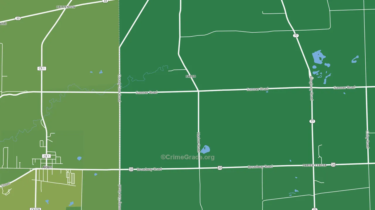 Fargo, NY Map of Vehicle Theft Rates