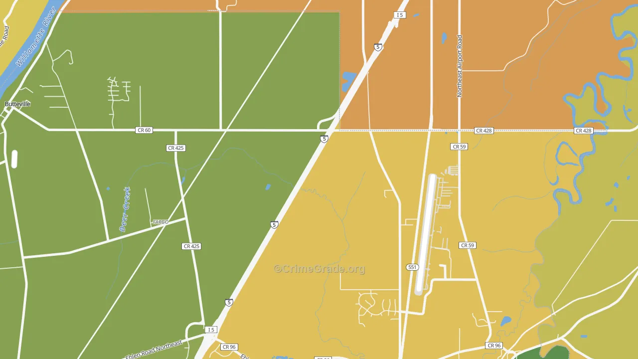 Fargo, OR Map of Vehicle Theft Rates