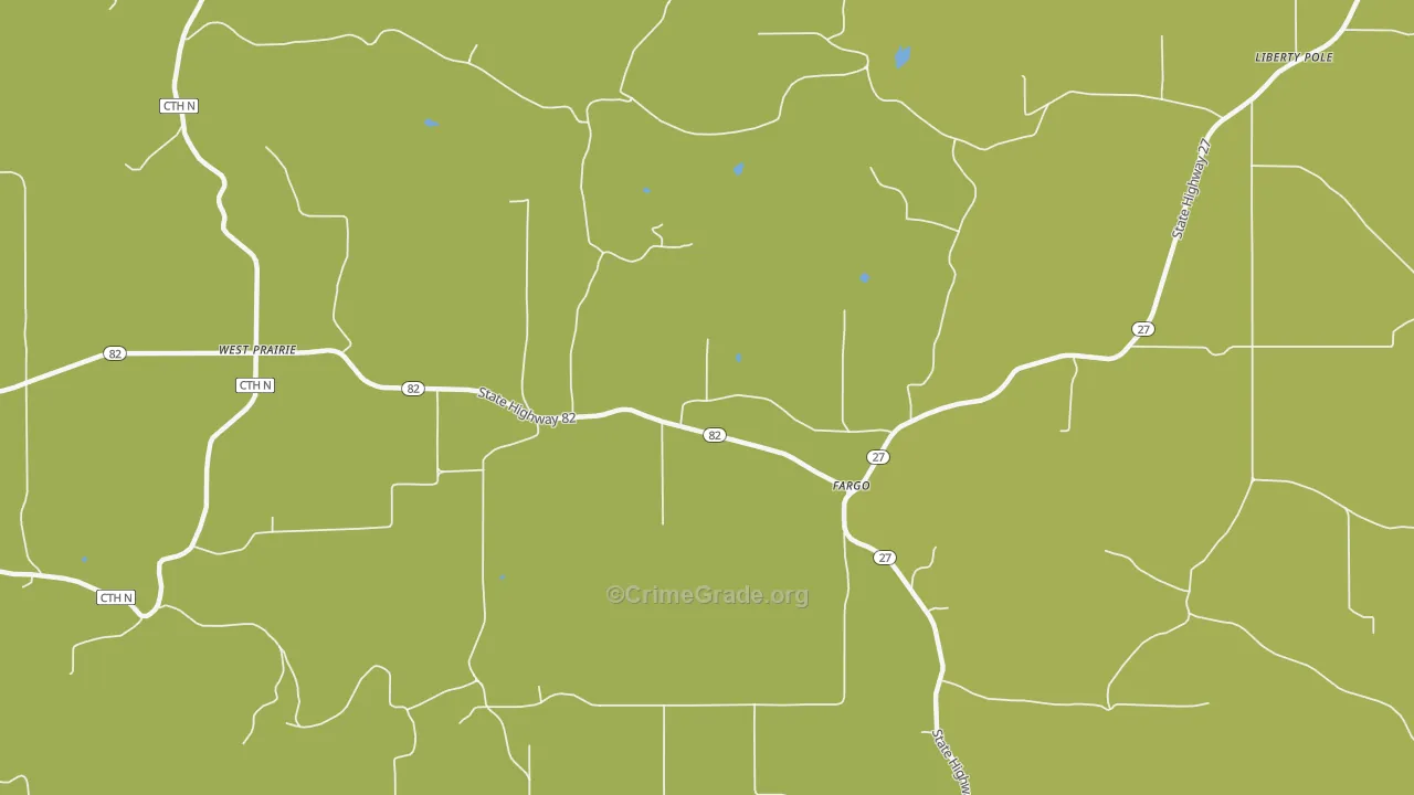 Fargo, WI Map of Vehicle Theft Rates