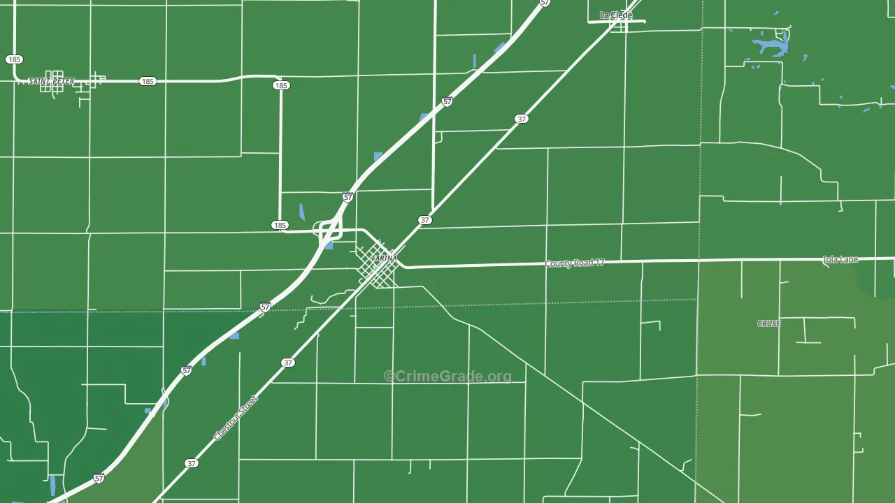 Farina, IL Map of Vehicle Theft Rates