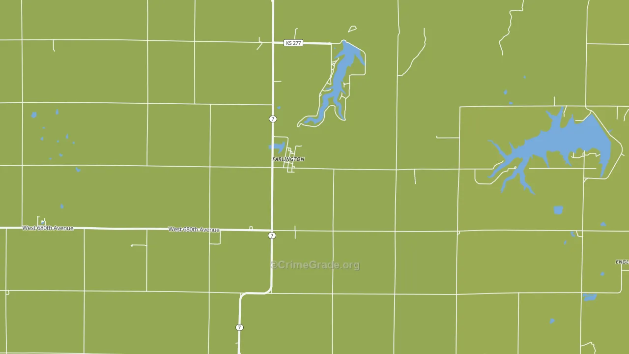 Farlington, KS Map of Vehicle Theft Rates