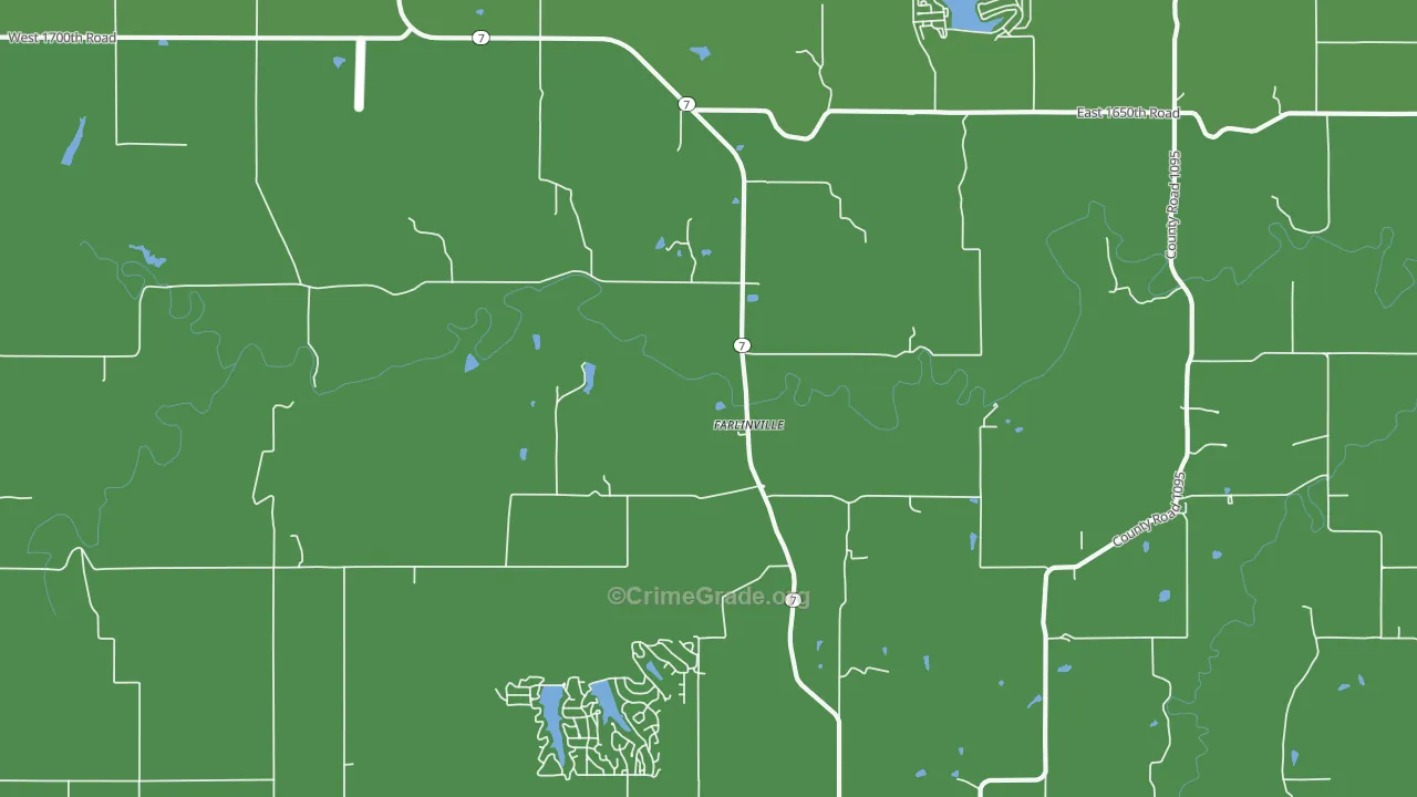 Farlinville, KS Map of Vehicle Theft Rates