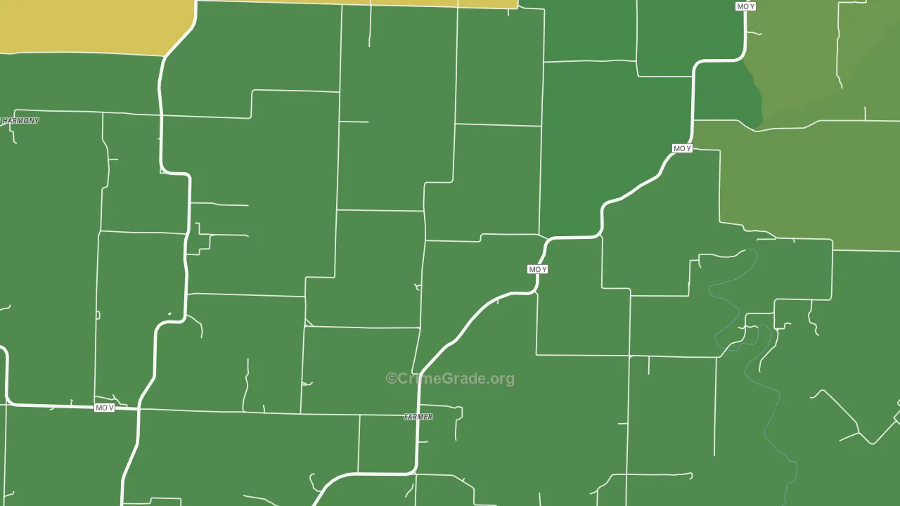 Farmer, MO Map of Vehicle Theft Rates