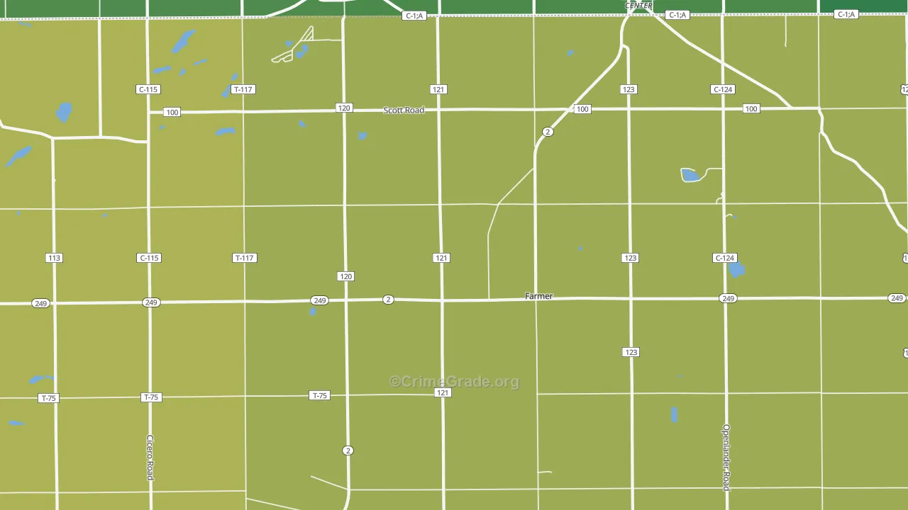 Farmer, OH Map of Vehicle Theft Rates