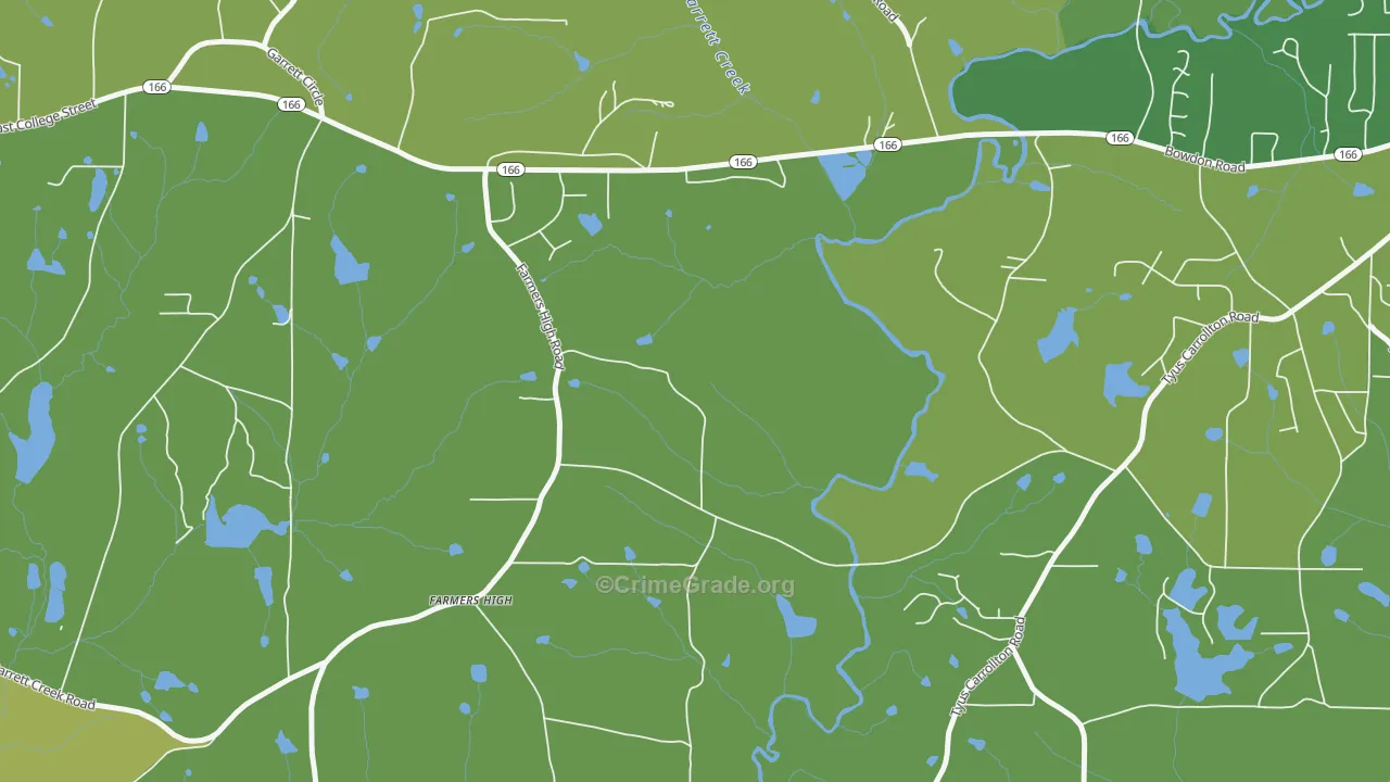Farmers High, GA Map of Vehicle Theft Rates