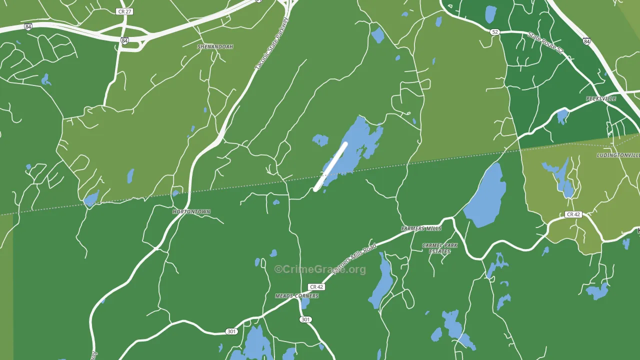 Farmers Mills, NY Map of Vehicle Theft Rates