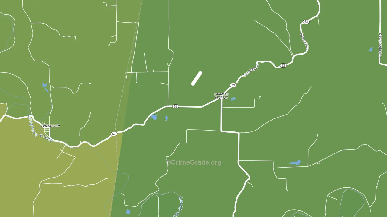 Farmers Retreat, IN Map of Vehicle Theft Rates