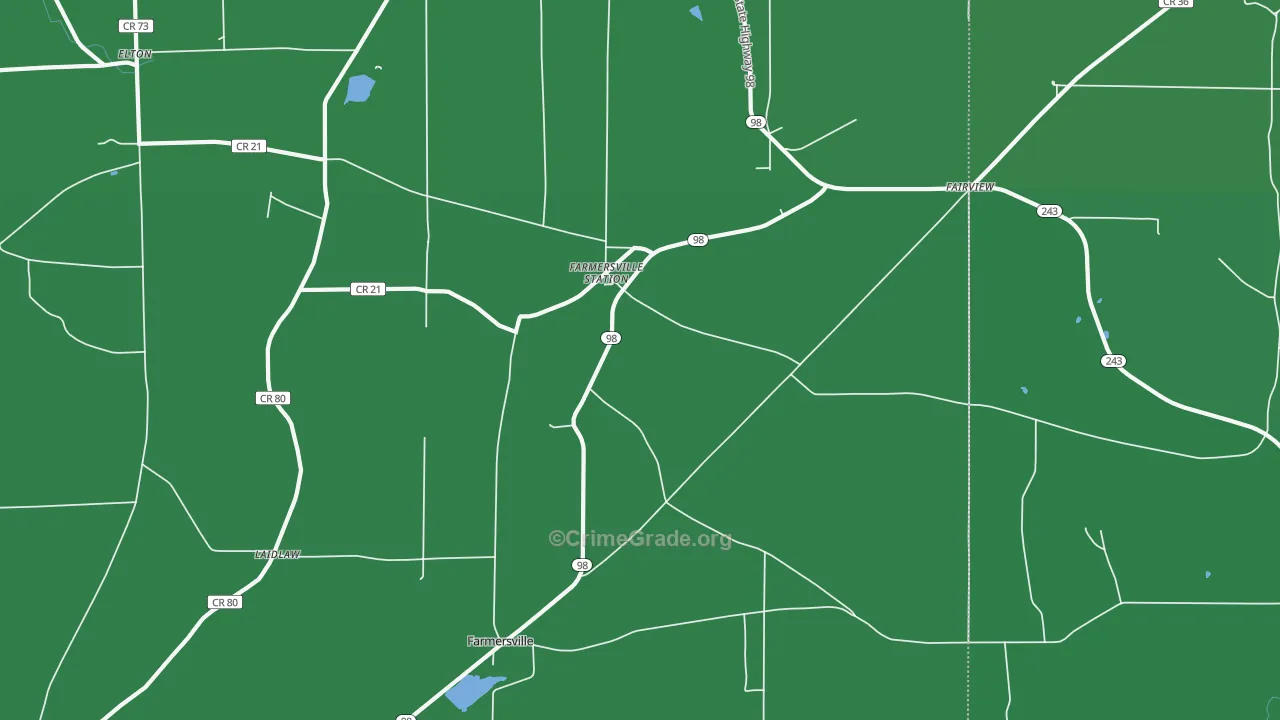 Farmersville Station, NY Map of Vehicle Theft Rates