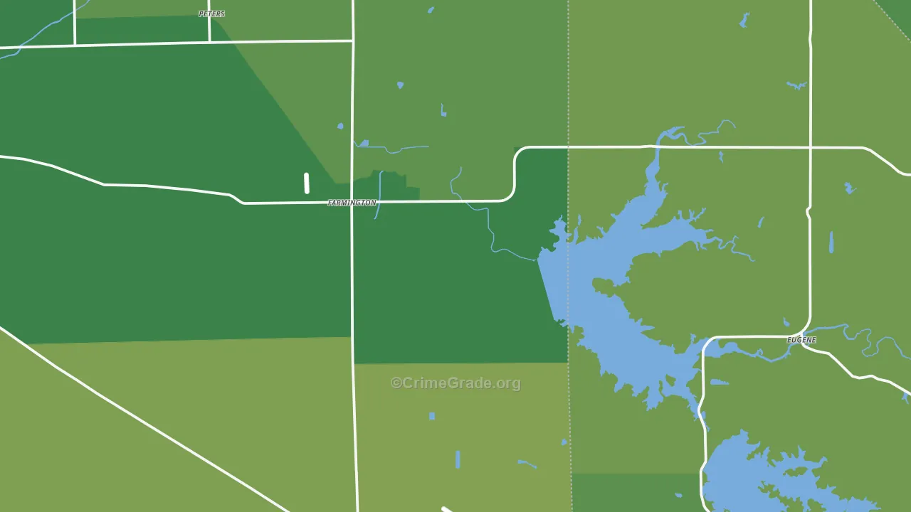 Farmington, CA Map of Vehicle Theft Rates