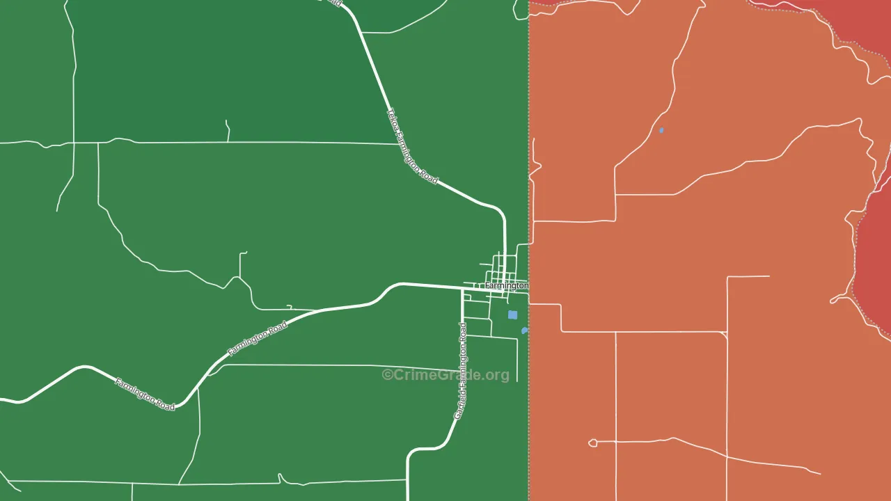 Farmington, WA Map of Vehicle Theft Rates