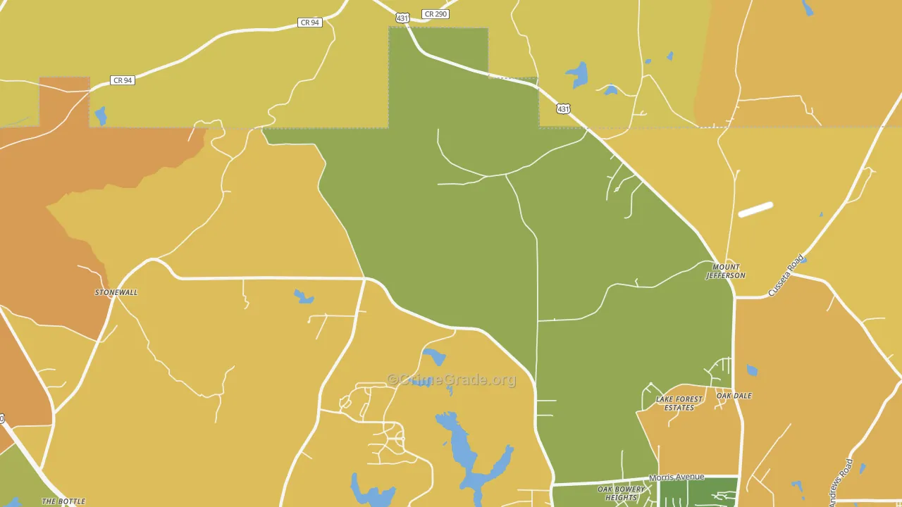 Farmville, AL Map of Vehicle Theft Rates