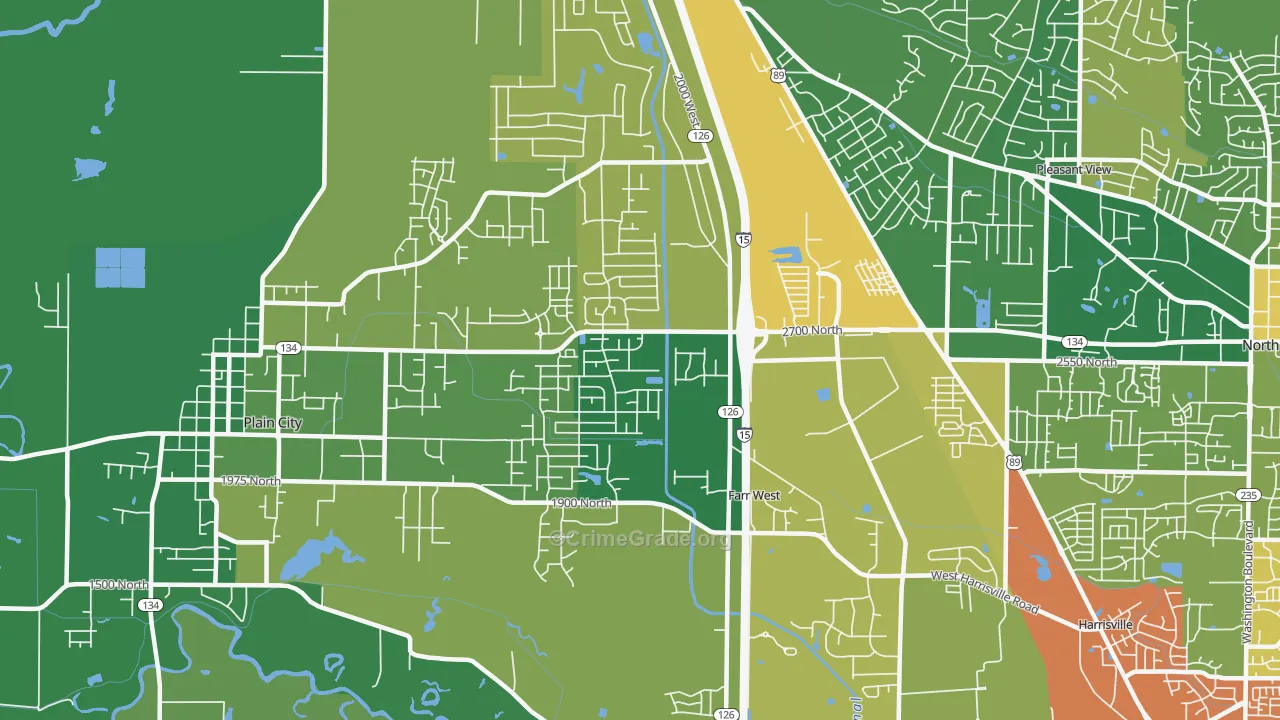 Farr West, UT Map of Vehicle Theft Rates
