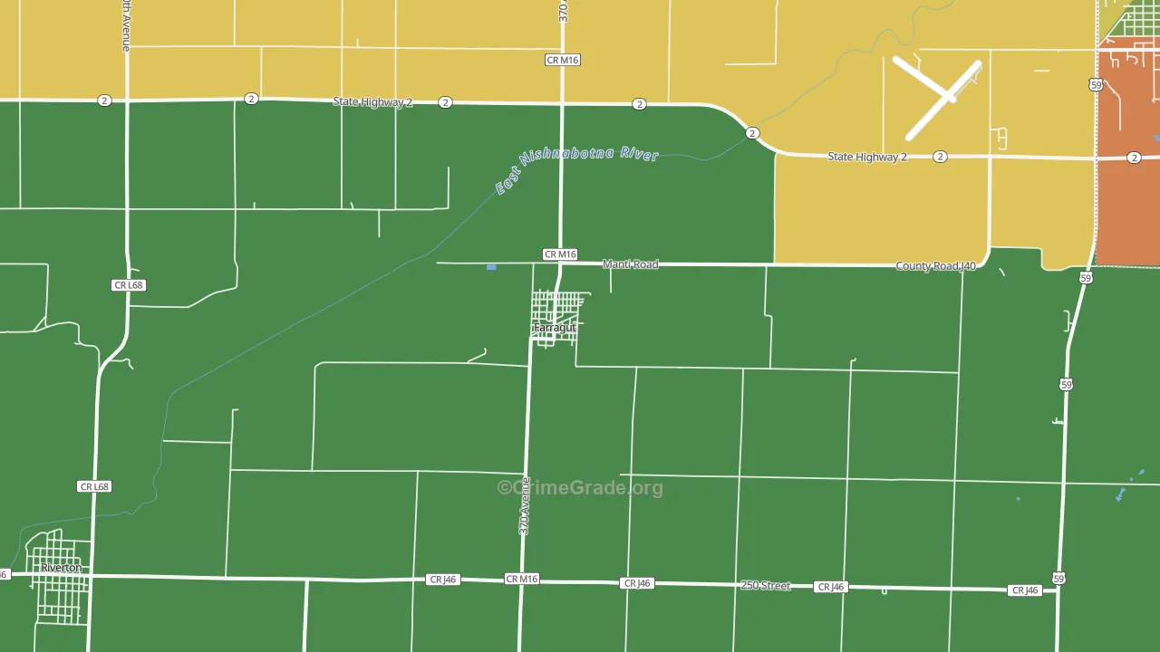 Farragut, IA Map of Vehicle Theft Rates