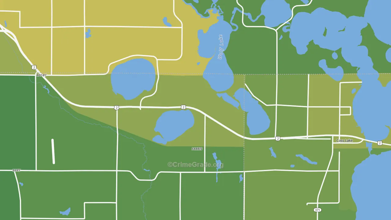 Farris, MN Map of Vehicle Theft Rates
