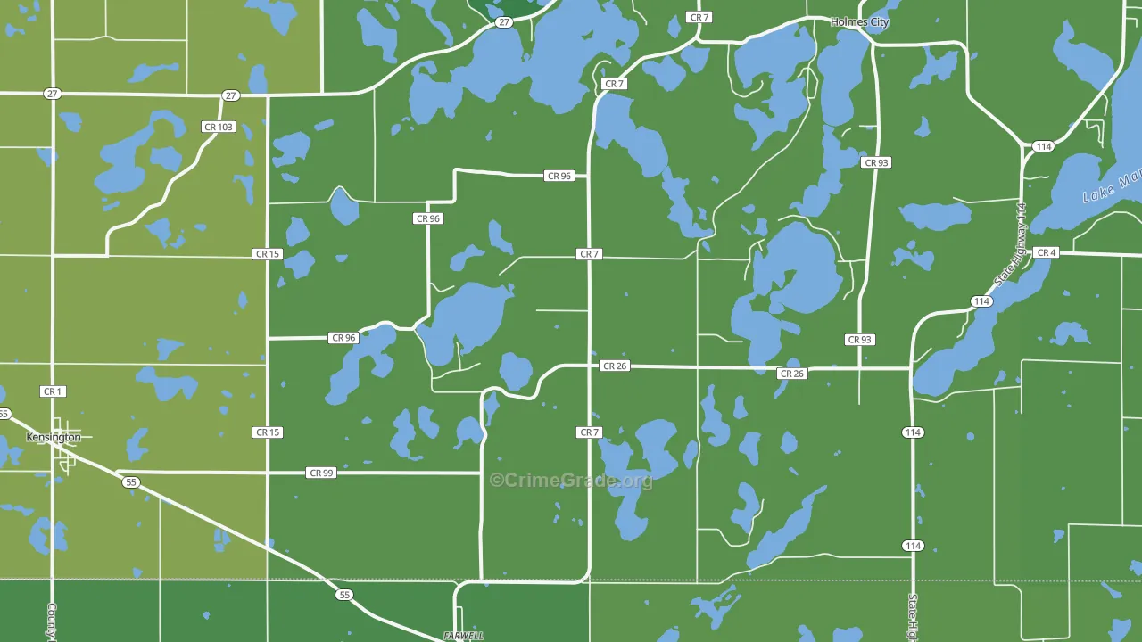 Farwell, MN Map of Vehicle Theft Rates