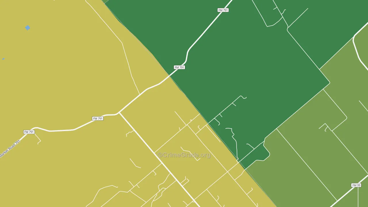 Fashing, TX Map of Vehicle Theft Rates
