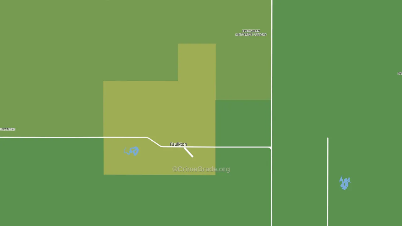 Faulk County, SD Map of Vehicle Theft Rates