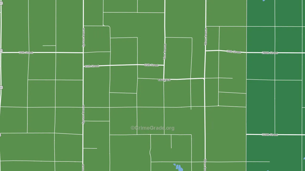 Faulkner, IA Map of Vehicle Theft Rates