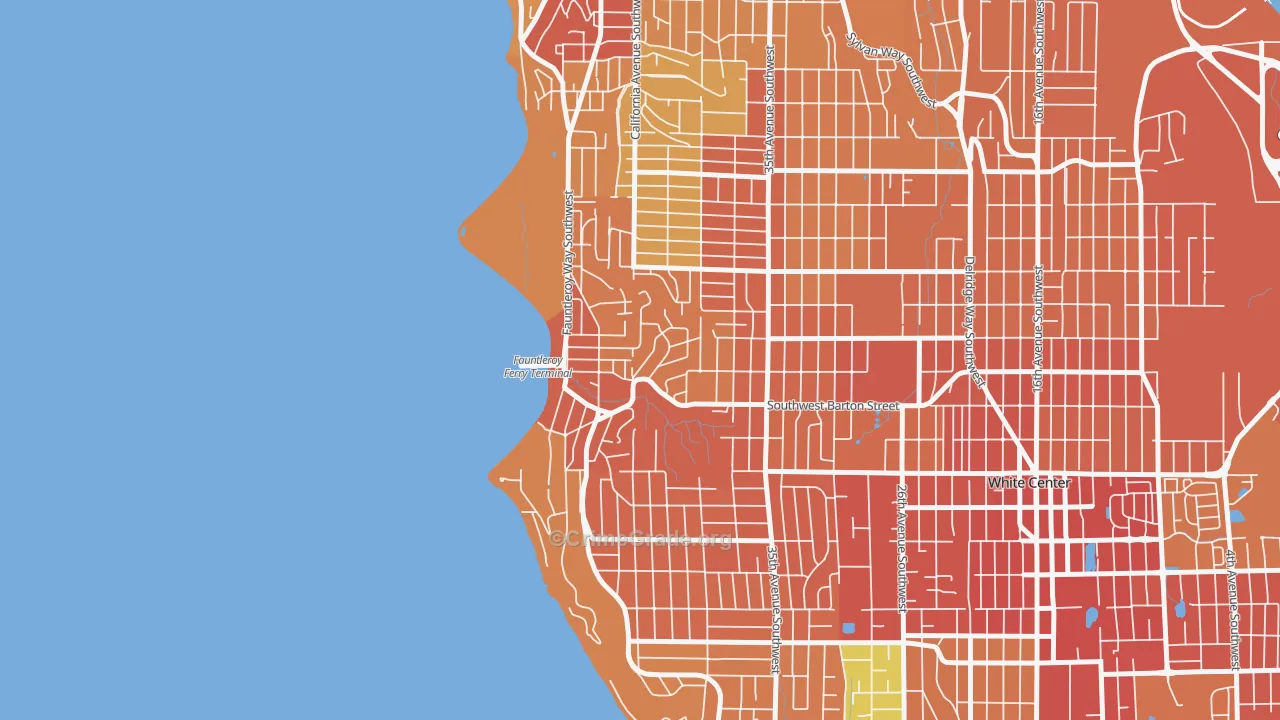 Fauntleroy, Seattle, WA Map of Vehicle Theft Rates
