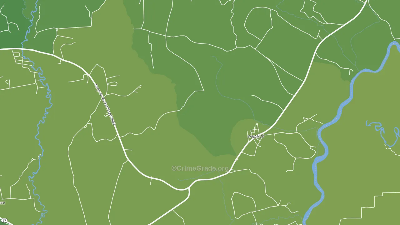 Fawil, TX Map of Vehicle Theft Rates