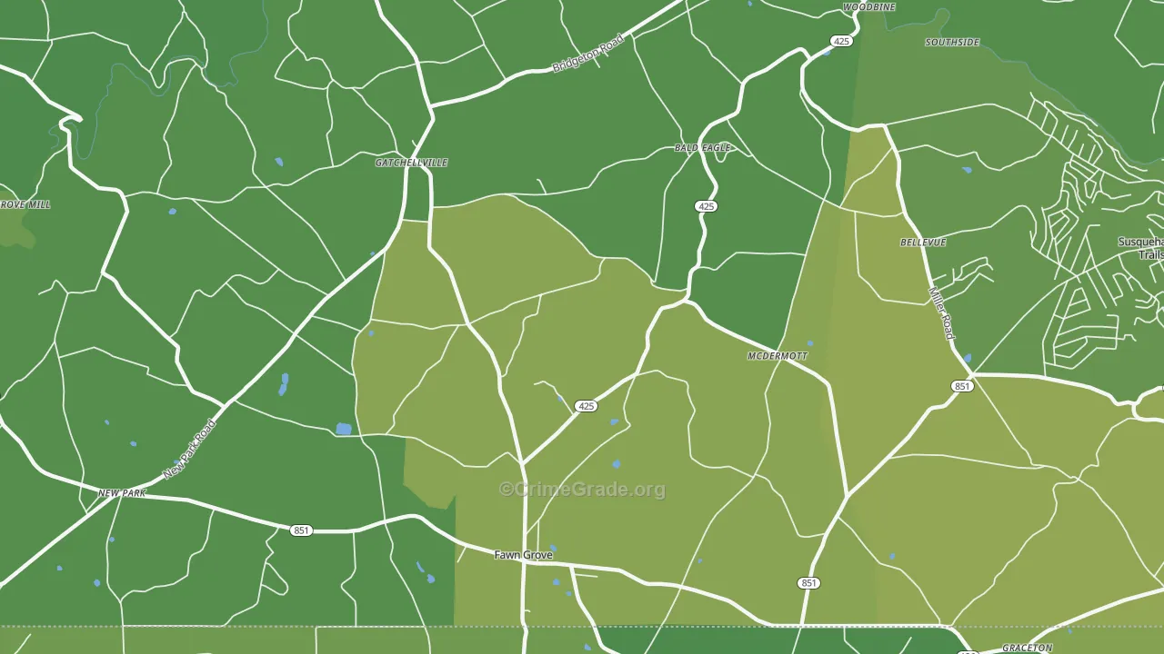 Fawn Grove, PA Map of Vehicle Theft Rates