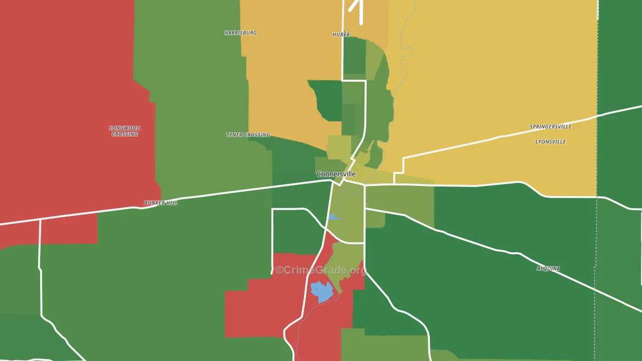 Fayette County, IN Map of Vehicle Theft Rates