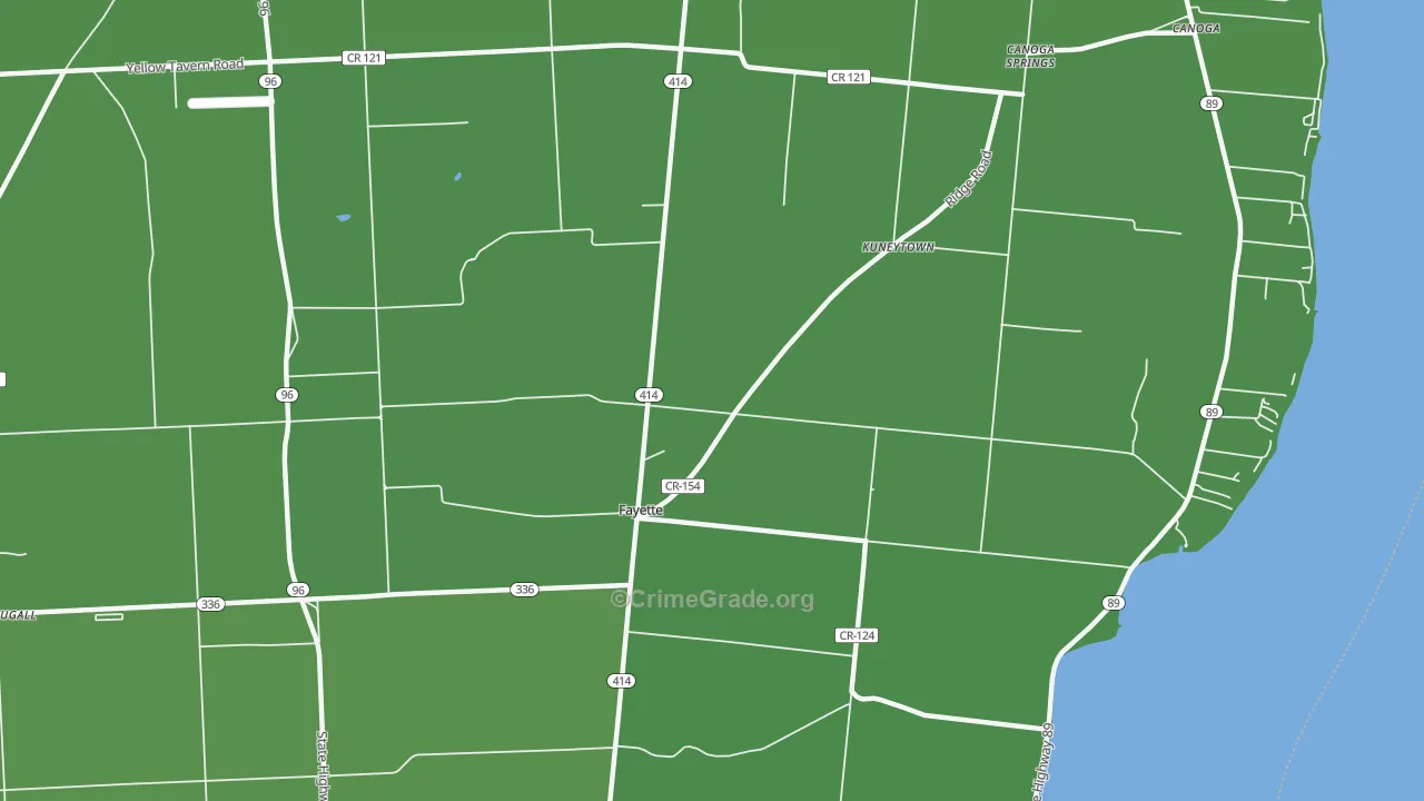 Fayette, NY Map of Vehicle Theft Rates