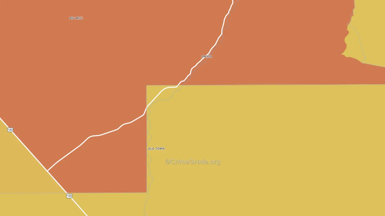 Faywood, NM Map of Vehicle Theft Rates