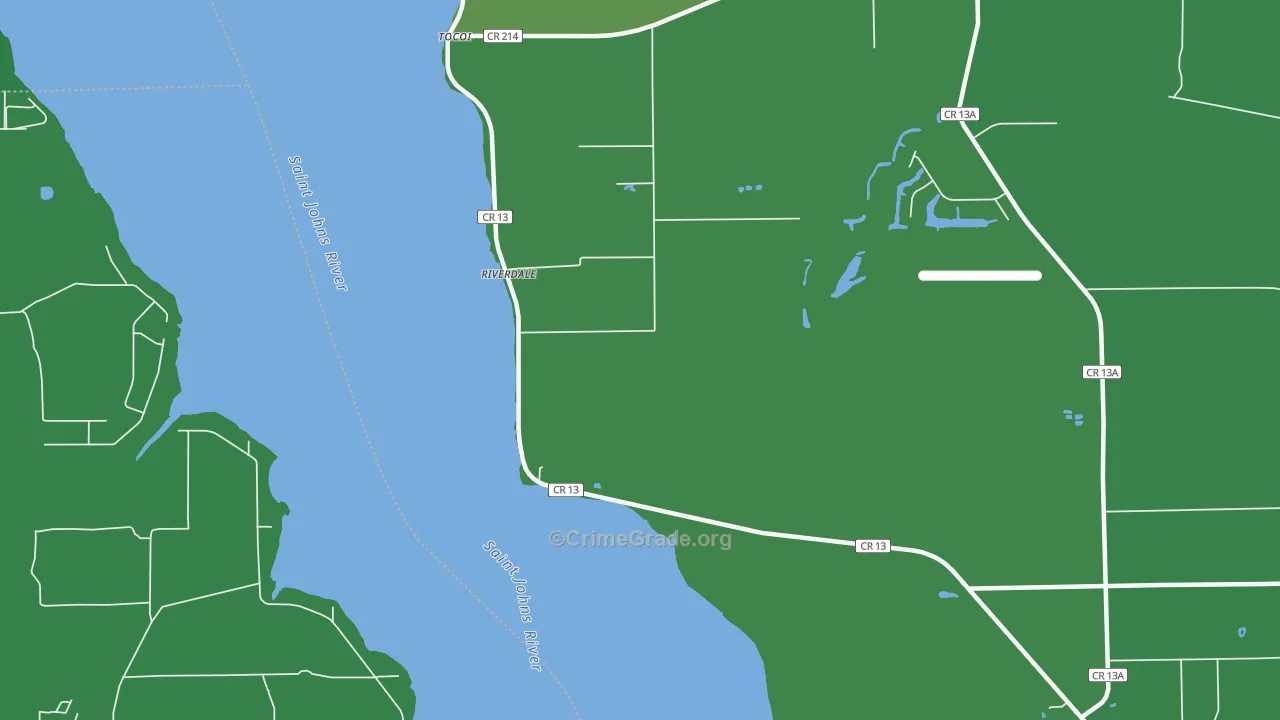 Federal Point, FL Map of Vehicle Theft Rates