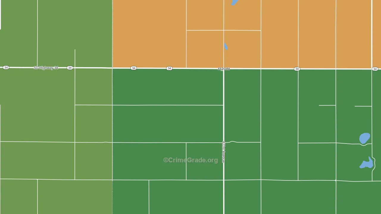 Fedora, SD Map of Vehicle Theft Rates