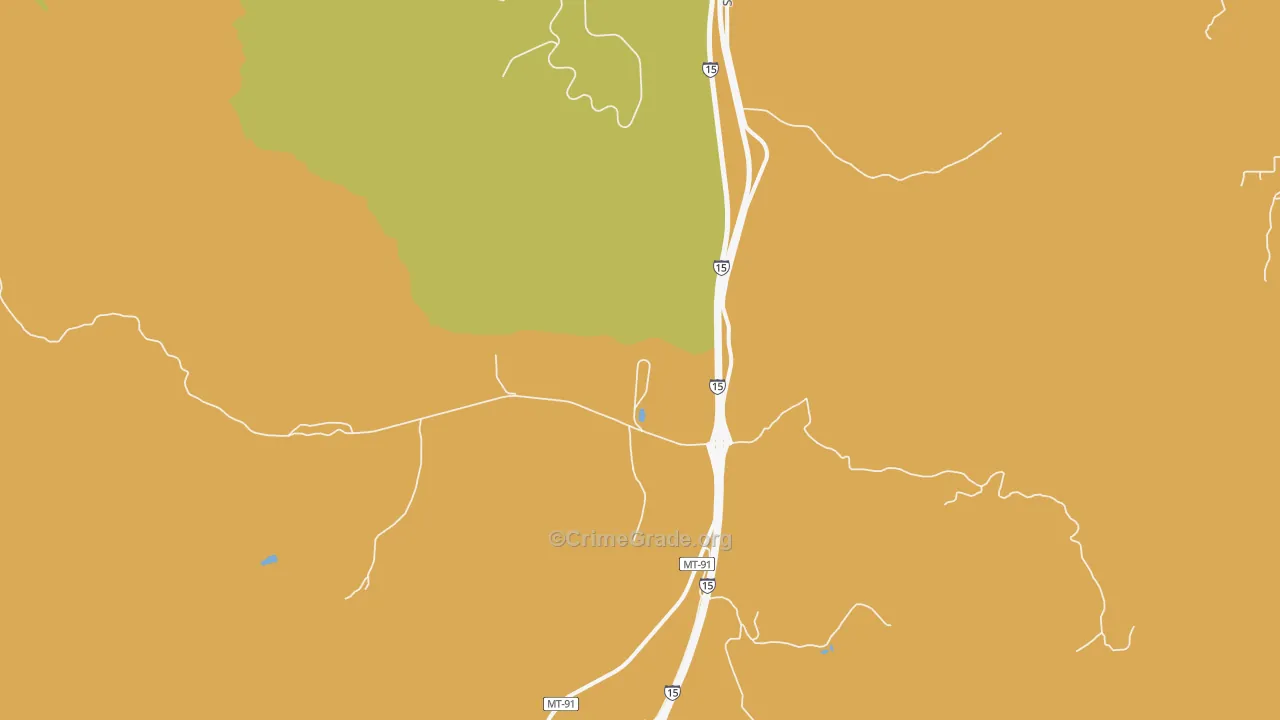 Feely, MT Map of Vehicle Theft Rates