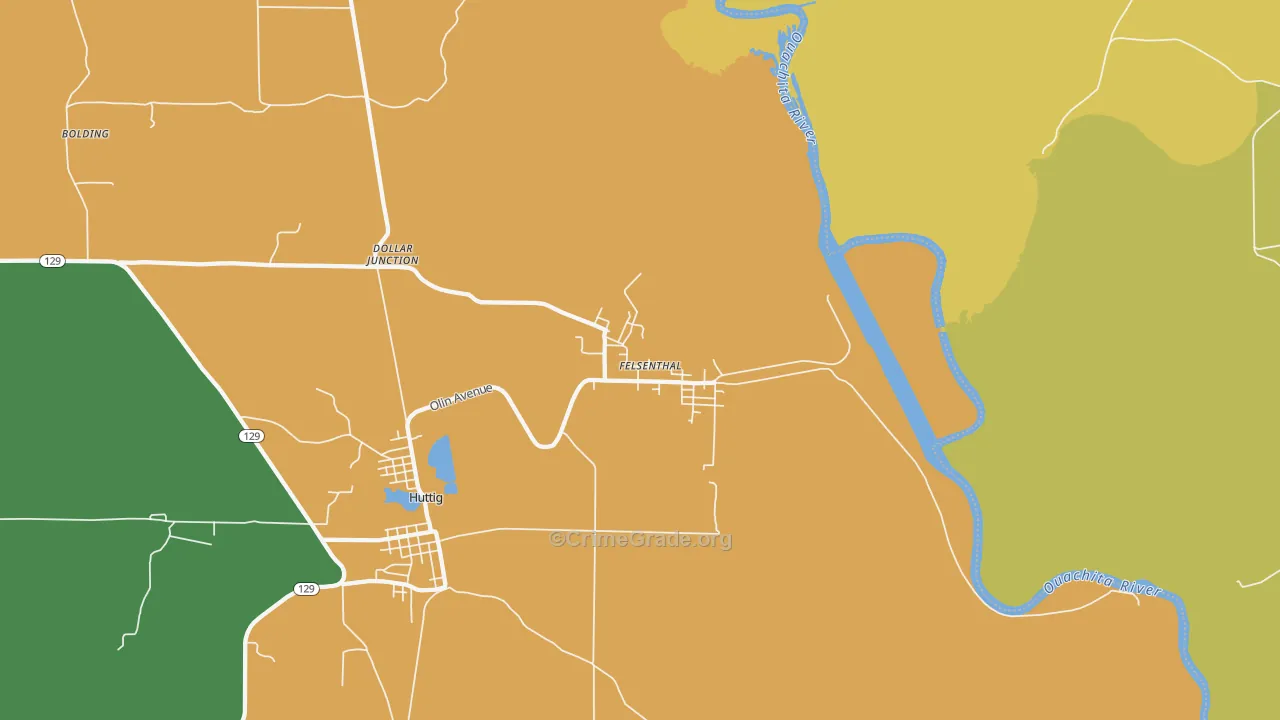 Felsenthal, AR Map of Vehicle Theft Rates