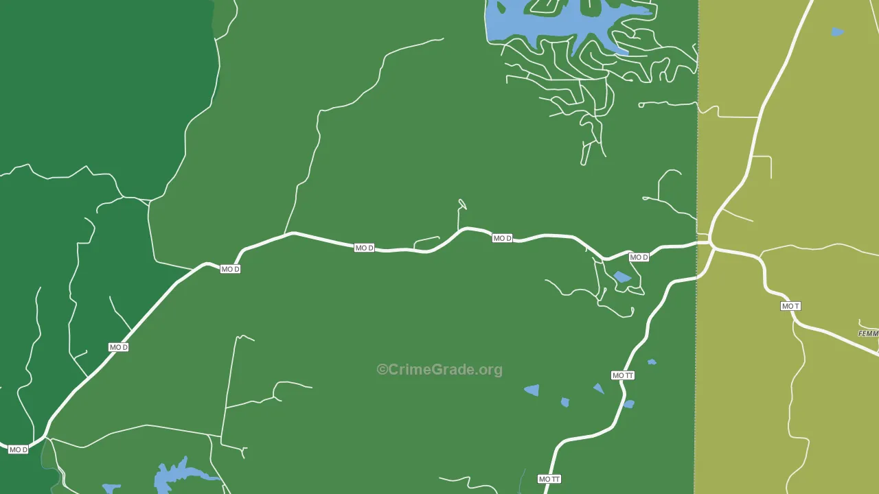 Femme Osage, MO Map of Vehicle Theft Rates