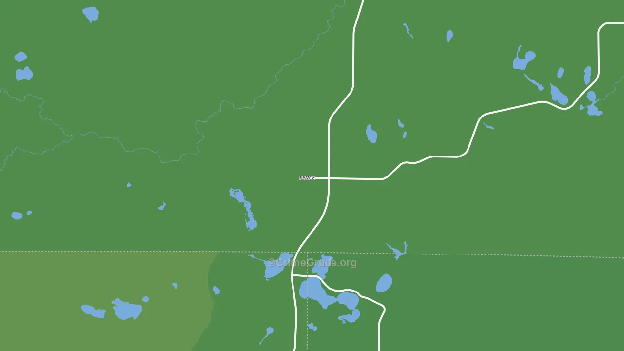 Fence, WI Map of Vehicle Theft Rates