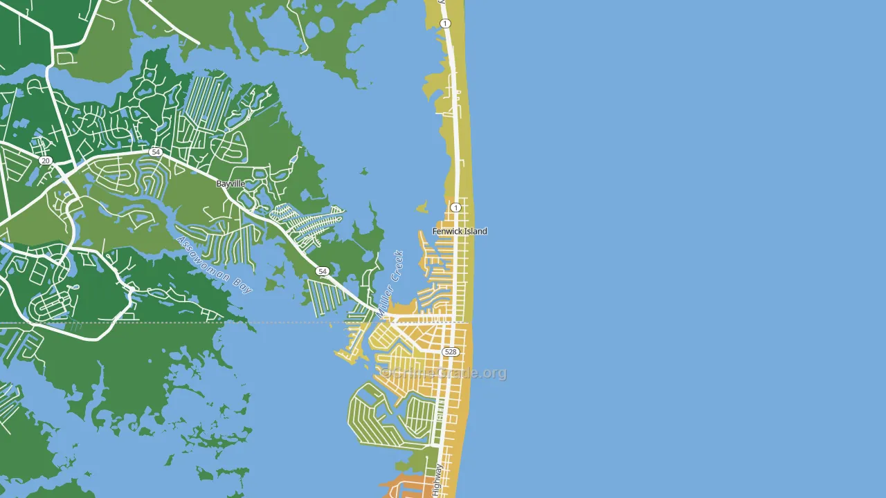 Fenwick Island, DE Map of Vehicle Theft Rates