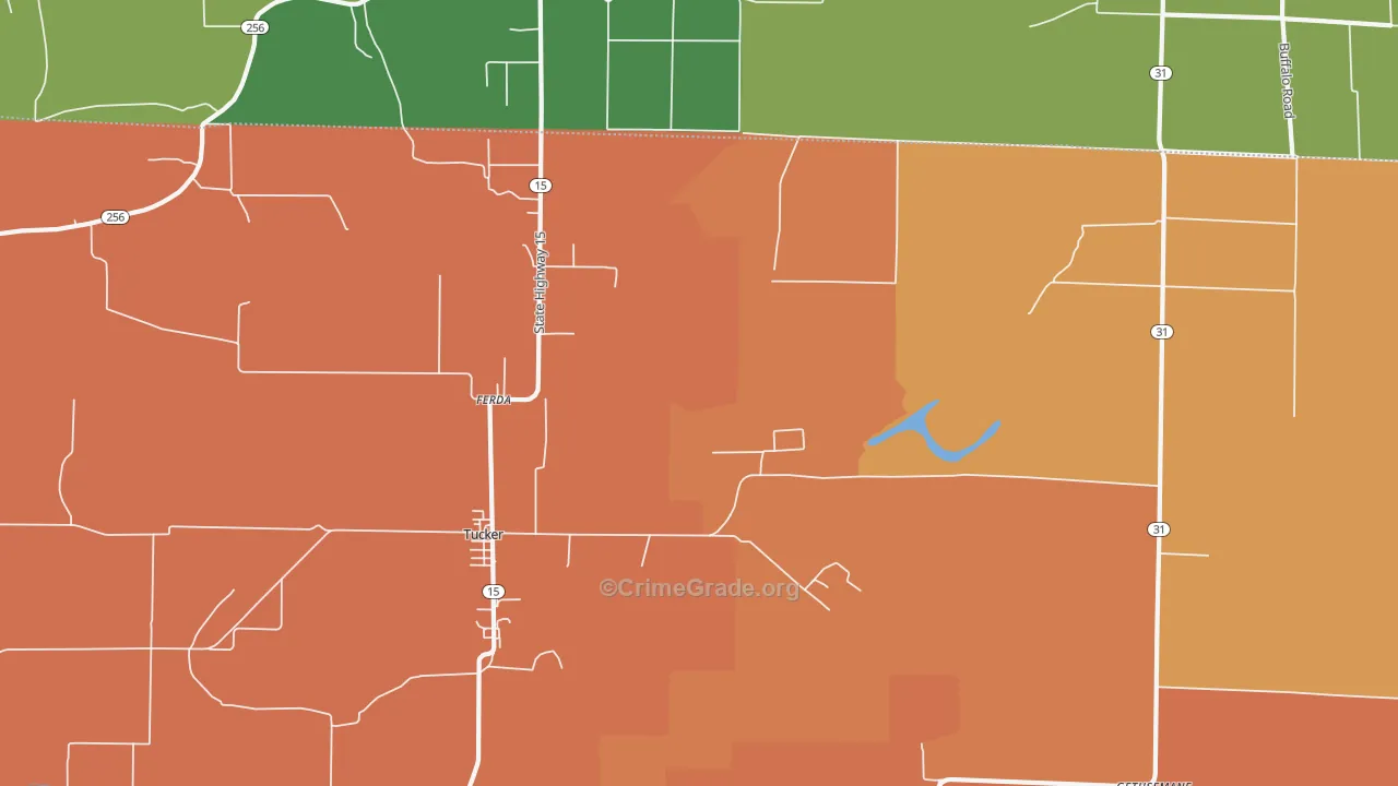Ferda, AR Map of Vehicle Theft Rates